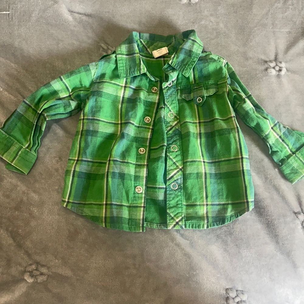 Green button up